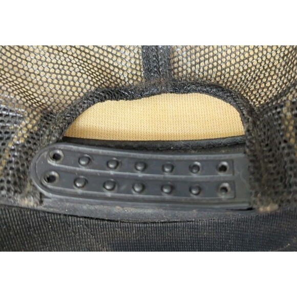 Men's Vintage Trucker Hat Virginia Beach Puff Print Mesh Black SnapBack 80's - Picture 7 of 7